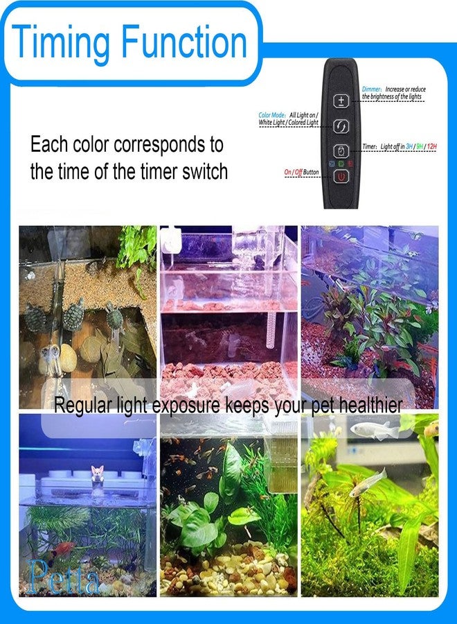 Petta Clip On Aquarium Light with Timer for 1-3 Gal Fish Tank, USB Betta Fish Light for Nano/Small/Planted Tank(Dimmable WRGB LED) Adjustable Brightness, Enhance Betta/Aquatic Plants Color - Image 2